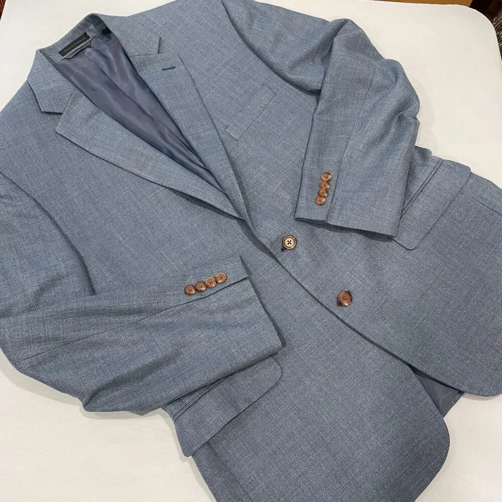 ~ Lauren Ralph Lauren 44R Men's LRL Blazer Sport Coat Blue Texture 44 R